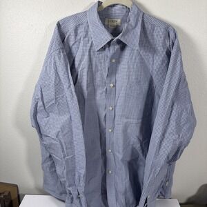 J Crew Shirt XL Blue Check Long Sleeve Button Down Cotton Pocket Casual V1